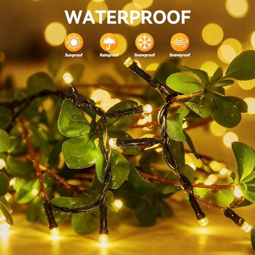 Solar String Lights Outdoor Waterproof 2 Pack Total 66ft 200LED Warm White view 6