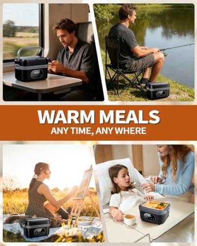 oofkit Electric Lunch Box For Adults(Men),Heated Lunch Box, Battery Powered Rechargeable,Self Heating Cordless,Portable Food Warmer For meals on the go view 6