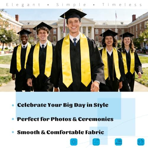 Oeyliz Graduation Stole Class of 2026 Stoles for Graduation 2026 Unisex Adults Blank Graduations Stole 72 Inch view 2
