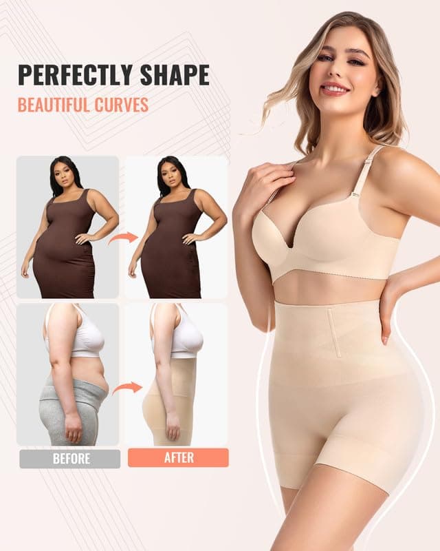 ForeverShaper Shapewear for Women Tummy Control High Waist Body Shaper Thigh Slimmer Butt Lifter Shapewear Shorts Under Dress view 4