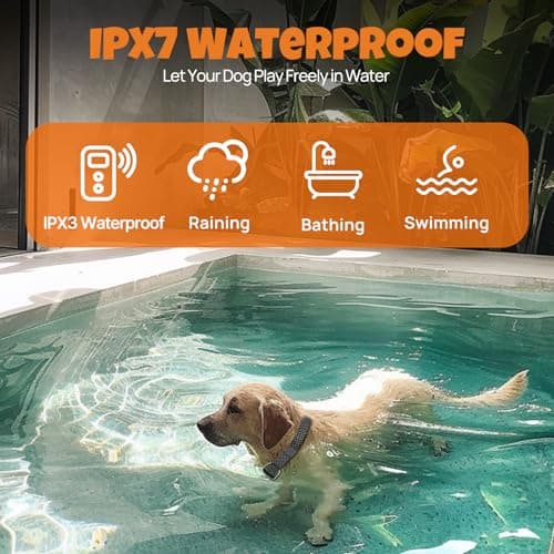 KITPLUS Wireless Dog Fence System: Electric Fence for Dogs 4-in-1 Dog Training Collar with Remote, Bark Control, Status Monitor Waterproof Electric Fence for Medium Large Dogs Outdoor Use view 4