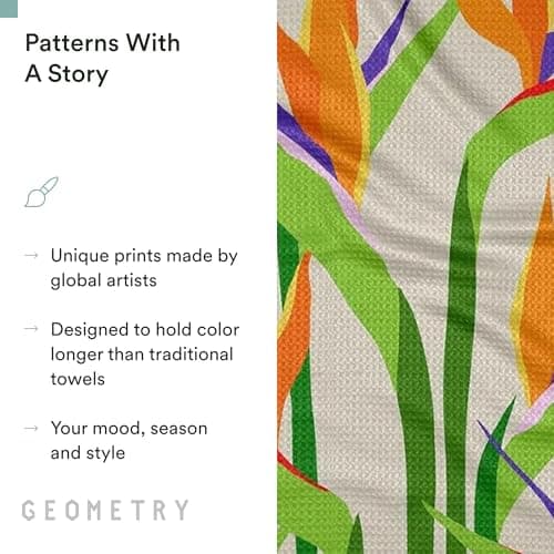GEOMETRY Spring Kitchen Towels - Quick Dry Microfiber Cloth Spring & Summer Dish Towels for Kitchen Drying - Premium Quick Dry Towel - Paradise Blooming, 18" x 30" - 1-Pack view 6