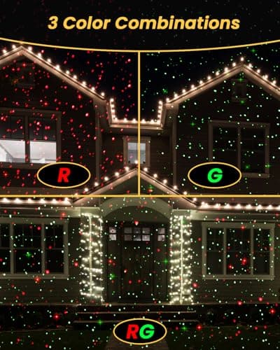 Enjoyedled Christmas Projector Lights Outdoor Red & Green Galaxy Laser | 33ft RF Remote, IP65 Waterproof, 0.5/3/5/8H Timer, 4-Speed Modes, Indoor Base & Outdoor Stake for Home Garden Holiday Decor view 3