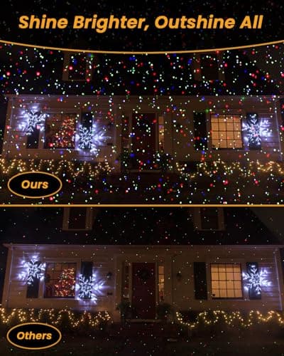 Enjoyedled Christmas Projector Lights Outdoor,RGB 7-Color Combos, Black | 33ft RF Remote, IP65 Waterproof, 0.5/3/5/8H Timer, 4-Speed Modes, Indoor Base & Outdoor Stake for Home Garden Holiday Decor view 5