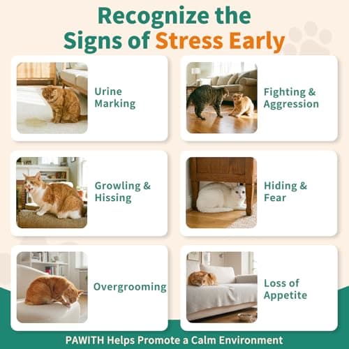 Pawith Cat Calming Diffuser with Pheromones – Cat Pheromone Diffuser for Cats, Helps Reduce Stress, Anxiety, Scratching & Urine Marking, Calming Diffuser for Cats with 2 Refills view 2