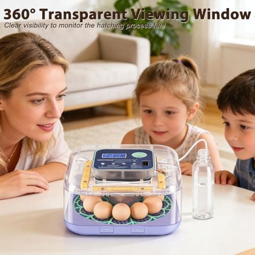 Incubators for Hatching Eggs, 12-24 Egg Digital Incubator with Smart Temperature & Humidity Control, Auto Egg Turner, Egg Candler, Poultry Hatcher for Chicken Eggs, Ducks, Goose, Quail Eggs view 2
