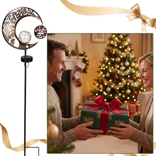 MEBRUDY Solar Garden Decor Lights with Tag, Moon Solar Light Waterproof Outdoor Decor for Yard, Lawn, Patio, Pathway, Garden Gifts for Mother, Grandma, Women view 2