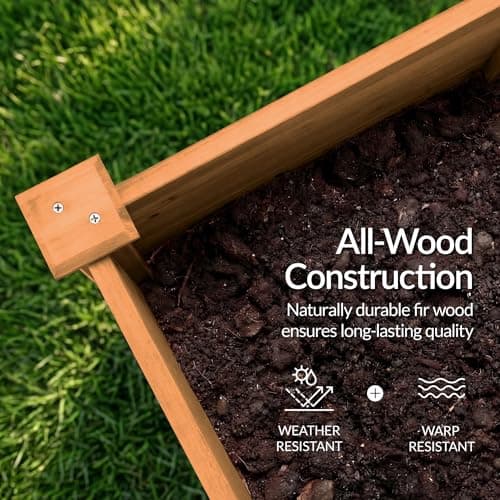 Best Choice Products 48" x 24" x 30" Raised Garden Bed with Extra Deep 16" Depth, Elevated Wood Planter Box Stand for Backyard, Patio, Balcony, Natural Fir Wood - Acorn Brown view 6