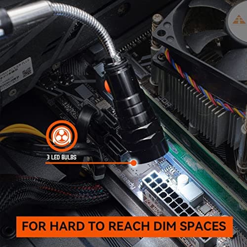 VIBELITE Gifts for Men, Magnetic Pickup Tool with LED, Telescoping Magnet Flashlight, Cool Gadgets Birthday Gifts for Him, Dad, Teen Boys, Husband, Handyman, Boyfriend, Mens Gifts, Black view 3