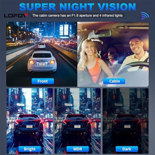 4 Channel Dash Cam 360° View 5G WiFi & APP Control, LOFOV 2K Front and Rear Inside, Left Right Dash Camera for Cars Free 64GB TF Card, G-Sensor, Night Vision, 24H Parking Mode view 4