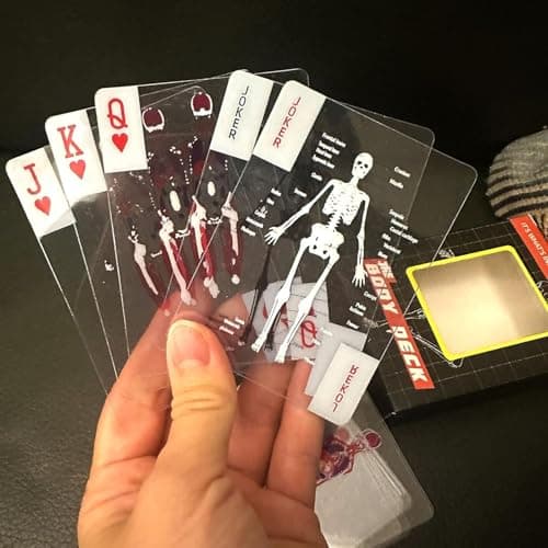 The Body Deck Playing Cards, 3D Transparent Human Anatomy Design, Educational Card Game, Waterproof Cards with Skeleton Illustrations view 2