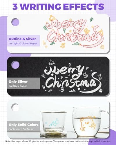 JusArt Outline Sparkle Markers, 12 Metallic Shimmer Pens for Adult Coloring, Cool Fun Drawing Supplies for valentines day, Easter, Christmas, Halloween view 4