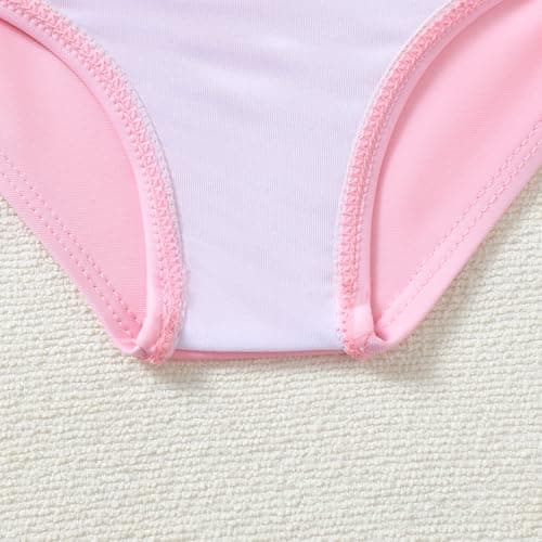 YWFSHOP Baby Girl Swimsuit Infant Swimwear Toddler Girls One Piece Color Block Ruffle Bow Summer Beach Tankini Bathing Suit view 5