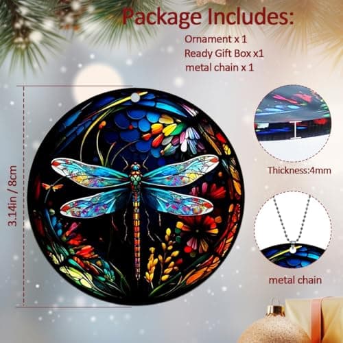 Dragonfly Christmas Ornaments 2026, Dragonfly Ornaments for Christmas Tree, Dragonfly Gifts for Women, Unique Christmas Ornaments Beautiful, Dragonflies Gifts view 3