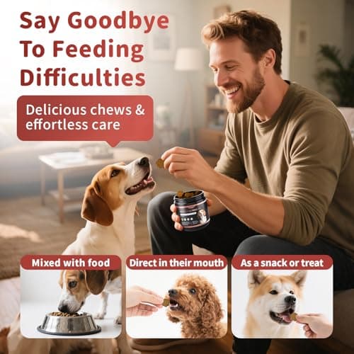 Dog Allergy Chews - Paw Licking, Seasonal Allergy & Itch Relief - Probiotics for Dogs Immune & Gut Health with Turkey Tail Mushroom, Pumpkin - Bacon Flavor - 90 Count view 6