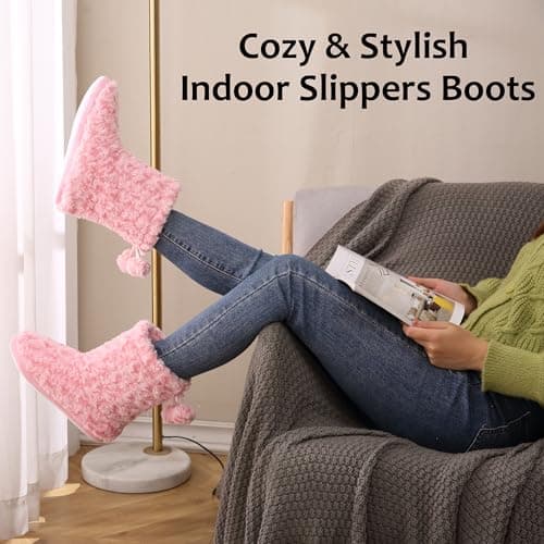 Home Slipper Women's Soft Fleece Plush Warm Indoor House Slipper Boots Shoes view 6