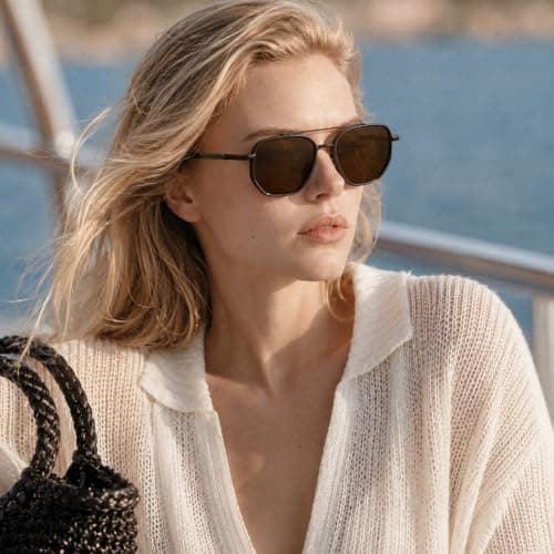Eiuizah Tangle Free Polarized Square Aviator Sunglasses for Women UV400 view 4