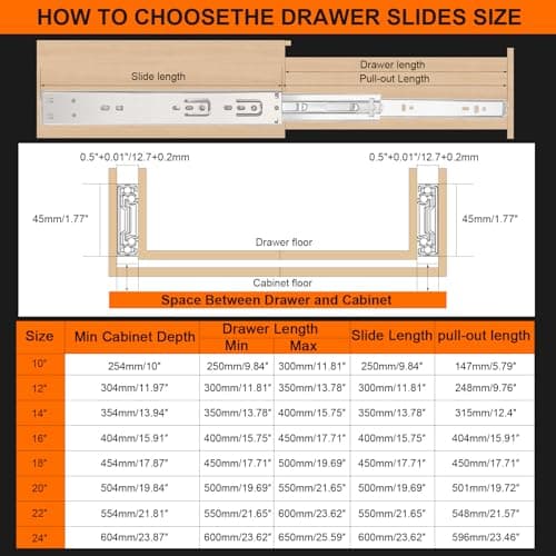 10 inch Drawer Slides 6 Pairs (12pcs) Soft Self Close 3 fold Full Extension Ball Bearing Cabinet Drawer Glides Side Mount for Dresser, Cabinet, Kitchen 100 LB Capacity 10" Silver view 5