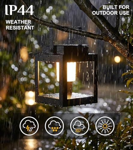 Solar Lantern Outdoor Table Lamp - Portable Hanging LED Lights, Dural Rechargeable Waterproof Decorative Lights for Patio Camp view 5