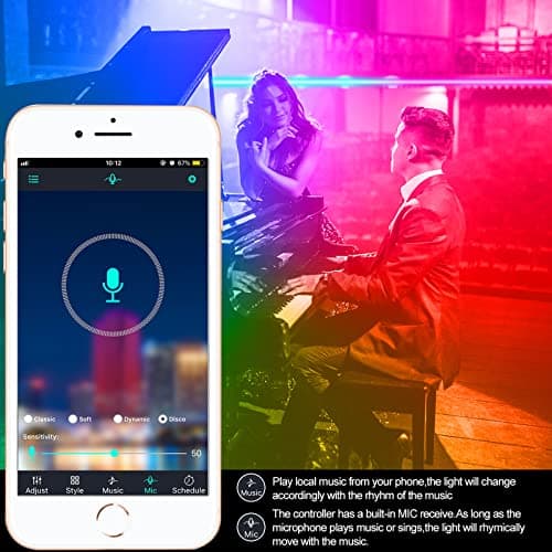 APSPOW LED Strip Lights 100ft, Bluetooth and APP Control, Multicolor RGB Light Strips, Music Sync Color Changing for Bedroom Indoor view 3