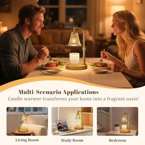 Candle Warmer Lamp with Timer Dimmable,Birthday Gifts for Women Mom Sister,Adjustable Height Wax Melt Warmer for Jar Candles,House Warming Gifts New Home,Ideal for Office,Dorm,Bedroom Home Decor view 6