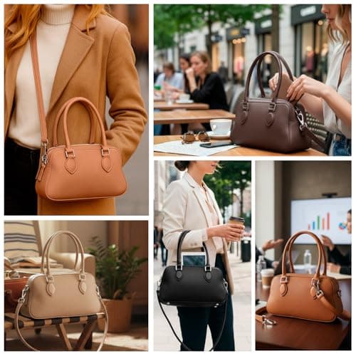 Genuine Leather Handbag for Women, Small Top Handle Satchel Crossbody Purse with Adjustable Strap, for Travel Daily Fashion view 2