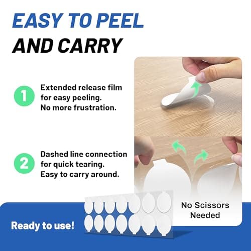 dosun Double Sided Heavy Duty Extra Strong Adhesive Tape -210pcs Nano Tape Sticky Adhesive Dots -Indoor/Outdoor General Purpose Mounting Tape for Securing Picture Frames, Carpets(25FT) view 4