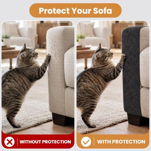 Cat Scratch Furniture Protector, Couch Protector from Cat Claws, Dark Grey view 4
