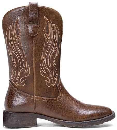 Jousen Cowboy Boots for Men Embroidery Men's Western Boots Retro Square Toe Mens Boot Botas Vaqueras Para Hombre view 4