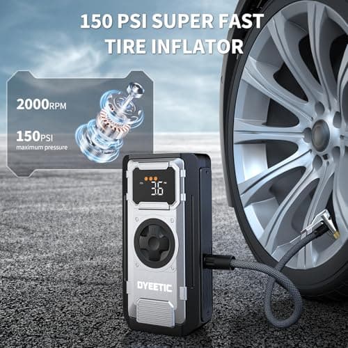 6000A Jump Starter with Air Compressor,12V Lithium Battery Booster Pack view 3