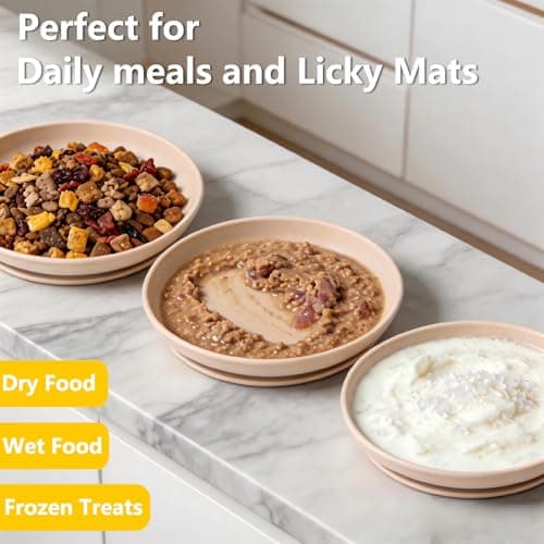 Onyucean Non-Slip Cat & Dog Food Bowl, Shallow Wide Pet Plate for Puppy Kitten, Unbreakable Silicone Feeding Bowls for Cat Dog & Pets, Heavy Duty, Dishwasher Safe, Mess-Free view 4