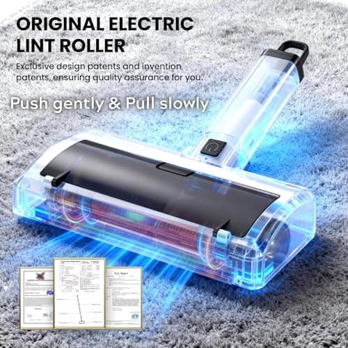 Quamkar Pet Hair Remover for Carpet, Reusable Pet Hair Remover, 44 Inch Adjustable Handle, Electric Dog Cat Hair Removal Tool for Couch, Carpet view 5