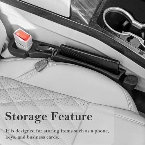 CGYISOL Car Seat Gap Filler 2 Pack with Organizer Hook, Car Seat Gap Plug Fills Gap Between Seat & Console Prevent Small Items & Tools from Falling Seat Side Gap Fits Cars, SUVs, Trucks & Sedans view 7