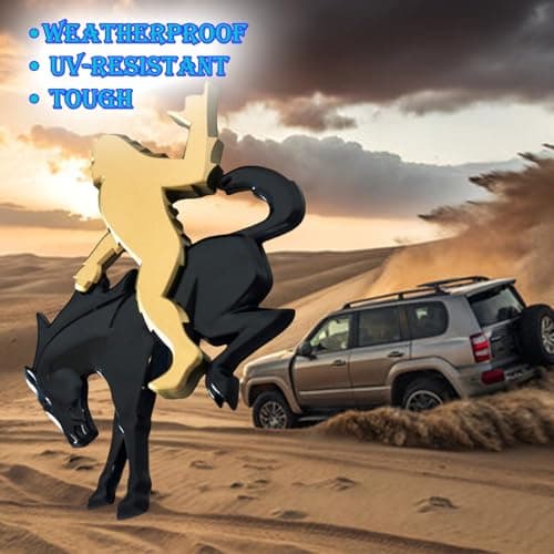 Add-A-Squatch Emblem for Your Bronco,3D Tailgate Emblem Overlay for SUV - Universal Fit 3"x4" Raised Design, Black Automotive Decor with 3M Tape (Loose & Horse Emblem Set, Bronze) view 6