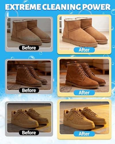 Jevvu Suede Shoe Cleaner, Suede Cleaning Kit with Brush & Towel for Suede, Nubuck, Leather, Boots, Trainer view 2