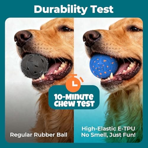 KITPLUS Smart Interactive Dog Ball Toys: Automatic Bouncing Rotating Moving, 3 Modes, Durable Material, Waterproof, Rechargeable Active Rolling Pet Toy for Medium Large Dogs Indoor Outdoor, Blue view 3