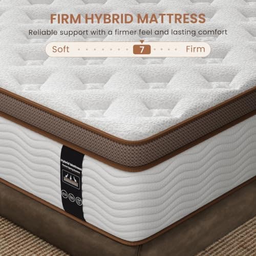 BedStory Queen Size Mattress Firm, 12 Inch Cooling Hybrid Mattress in a Box | 7-Zone Targeted Support, Spine Alignment, Breathable, Low Motion Transfer, Fiberglass-Free, CertiPUR-US Foam, 365-Night Trial view 6