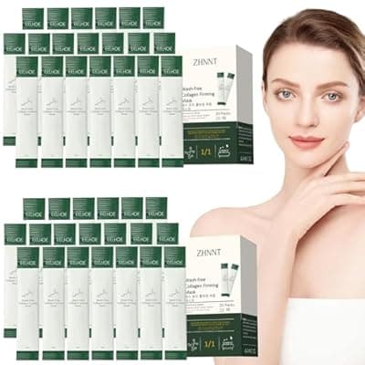 zhnnt 40 Pack Collagen Firming Face Mask，Wash-Free Firming Anti-Ageing Moisturising Face Mask,Smooth & Tight Skin,Facial Masks For Both Men And Women Of All Skin Types