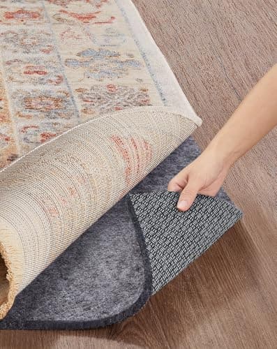 Veken Non Slip Cushioned Rug Pad Gripper 10 x 14 Ft, Felt and Silicone Backing, 1/4 inch Thick Carpet Liner for Hardwood Floors and Finishes, Under Area Rugs Anti Skid Mat, Keep Rugs Safe and in Place view 1