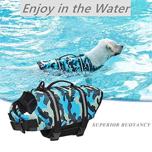 Doglay Dog Life Jacket, Dog Life Vest for Swimming Boating, Adjustable Puppy Life Jacket with Reflective Stripes, Superior Buoyancy Dog Swimming Vest for Small Medium and Large Dogs view 3