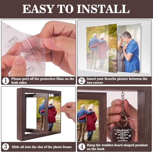 Boiveco Memorial Gifts for Loss of Husband, Sympathy Gift for Loss of Husband Memorial Picture Frame, In Memory of Husband Grief Remembrance Bereavement Gifts for Loss of Husband, Display Two 4x6 Photos view 6