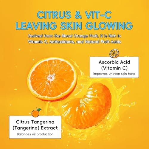 QUIYUM Citrus & Vit-C Glow Up Skin Care Set - 6-Step Daily Routine with Cleanser, Toner, Serum, Eye Cream, Moisturizer & Face Mask, Facial Gift Set for Women Preteens Girls, for Fresh Radiant Skin view 5