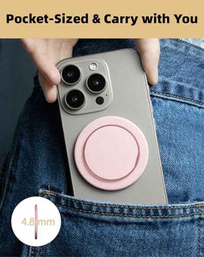 YIUS Ultra-Thin for MagSafe Phone Grip, Multi-Angle Cell Phone Ring Holder Stand with Flexible 360° Rotation Metal Hinge, Magnetic Finger Grip Kickstand for iPhone 16/15/14/13/12 view 6