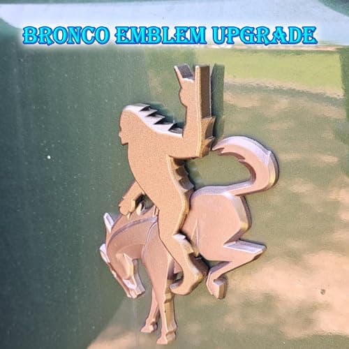 Add-A-Squatch to Your Bronco, 3x4 inch Emblem Overlay, Black and Silver Design, 3M Adhesive Decal for 2021-2025 Models (Bronze, Rock On) view 2