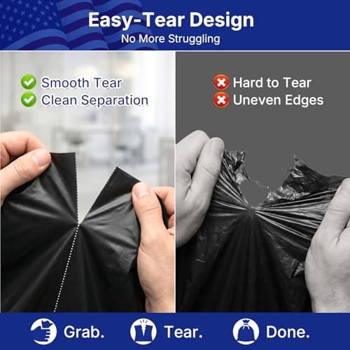 METRONIC 30-33 Gallon Trash Bags, 250 Count Bulk 0.6 Mil Commercial Black Garbage Bags, 32” x 38” Light Duty Large Plastic Trash Bags, Commercial Liners for Office, Retail & Paper Waste, Made in USA view 6