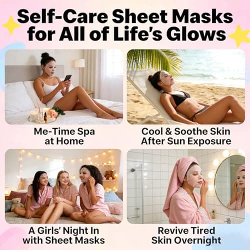 Meleell Collagen Face Masks Skincare Bulk,Hydrating Spa Face Mask Beauty for Sensitive Skin,Sheet Mask for Women Skin Care, Facial Mask Sets for Teen Girls (12 Masks Fruits) view 3