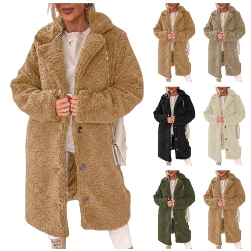 Women's Faux Fur Coat Warm Fuzzy Fleece Jackets Oversized Sherpa Jacket — image 1
