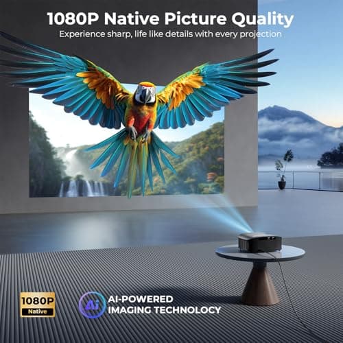 GOODEE Mini Projector [Official Licensed Google TV] Built-in Apps | 2000Lumens, Native 1080P Compatible with Netflix/YouTube/Prime Video, Support WiFi and Bluetooth, HDMI/Phone/Laptop view 6