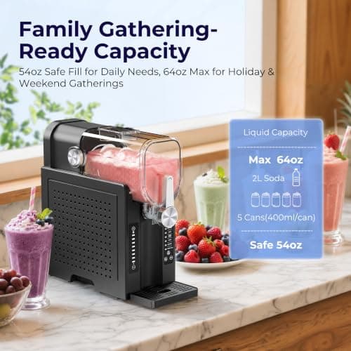 Slushie Machine for Home, No Ice Needed Ice Cream Maker, Black view 2