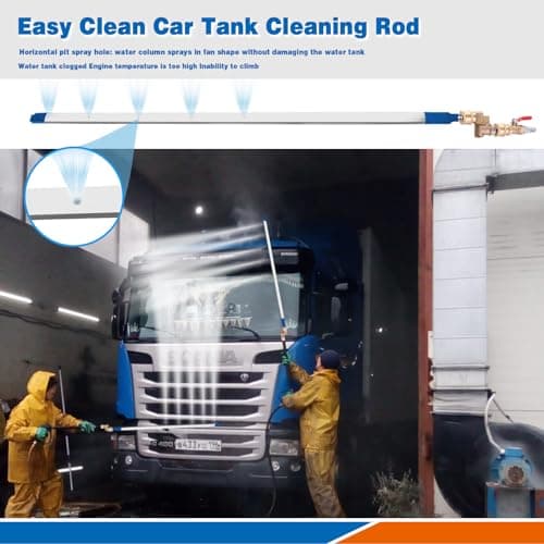 24″Radiator Cleaning Wand, Water/Air 4500PSI Pressure Washer Tool with Pressure Washer Gun Adapter, Clean Brush and Sealing Tape, Tips for Cars, Trucks, Heavy Equipment Radiator Cleaning Tool view 5